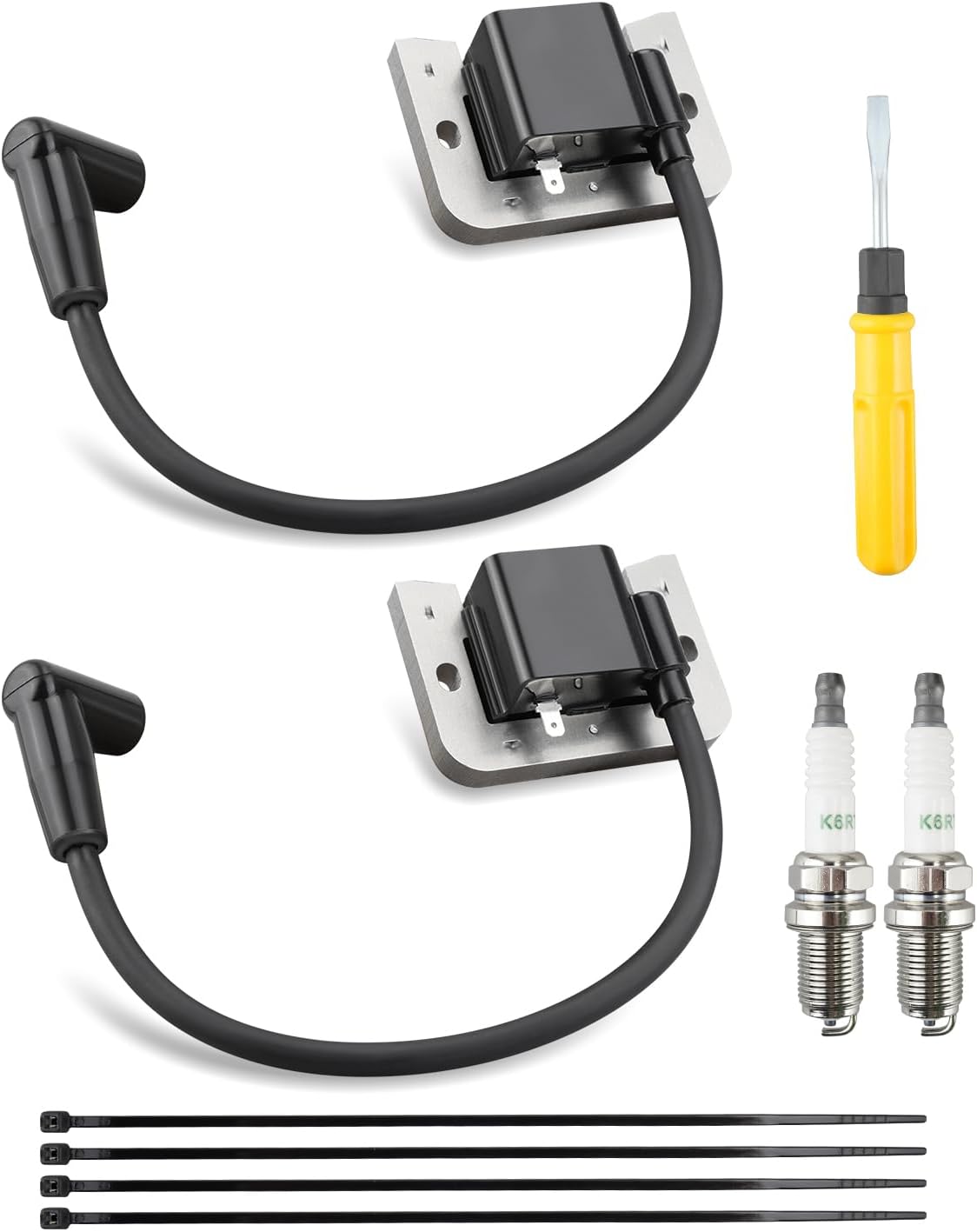 24 584 176-S Ignition Coil Module and Spark Plug Fit for Kohler CH742 XT675 XT775 CV682 CV742 Command Pro Twin CV Engine 18.6kW 747cc 6.75 HP 22.5 HP 25 HP