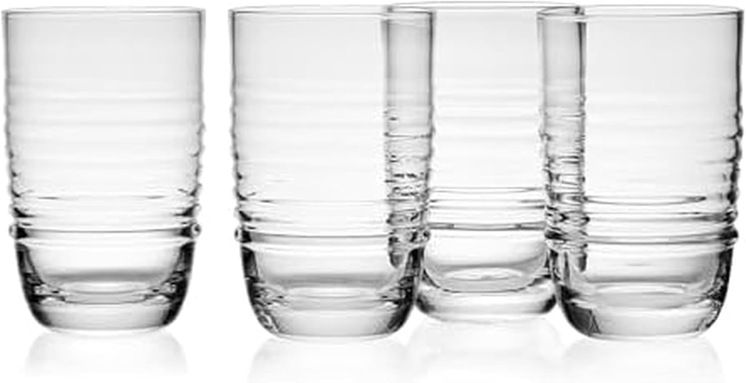 Mikasa Ciara Set of 4 Highball Beverage Drinking Tall Tumbler Glasses, 18 Ounce