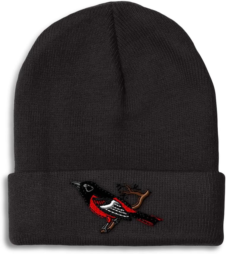 Beanies for Men Animal Bird Wildlife Baltimore Oriole Skull Cap Winter Hats for Women Acrylic One Size