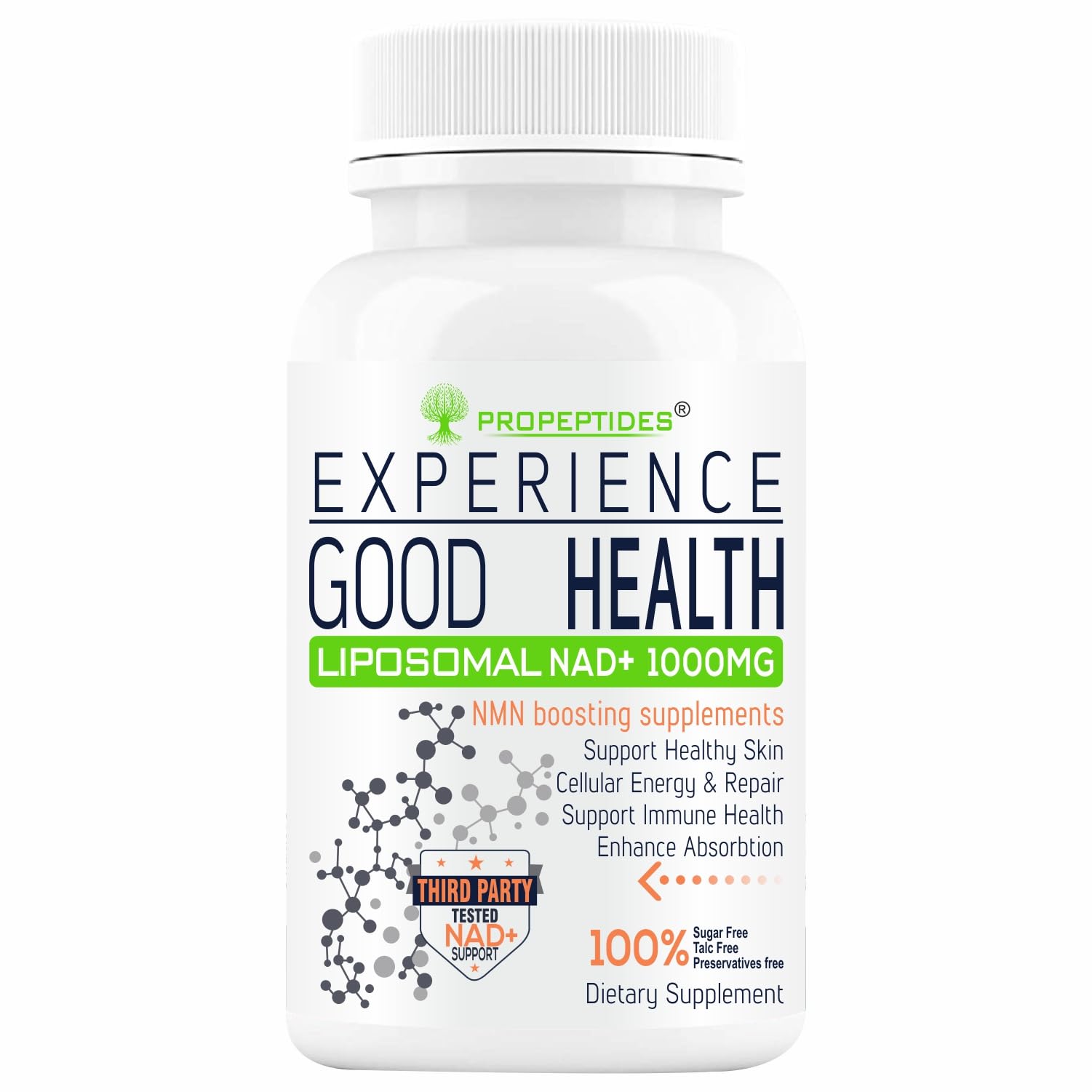 Propeptides NAD+ Booster (NMN Alternative) - ((ACTIVE per COA)) 1000mg with Trans Resveratrol & Quercetin | Antioxidant & Healthy Aging Support, 30 Tablets