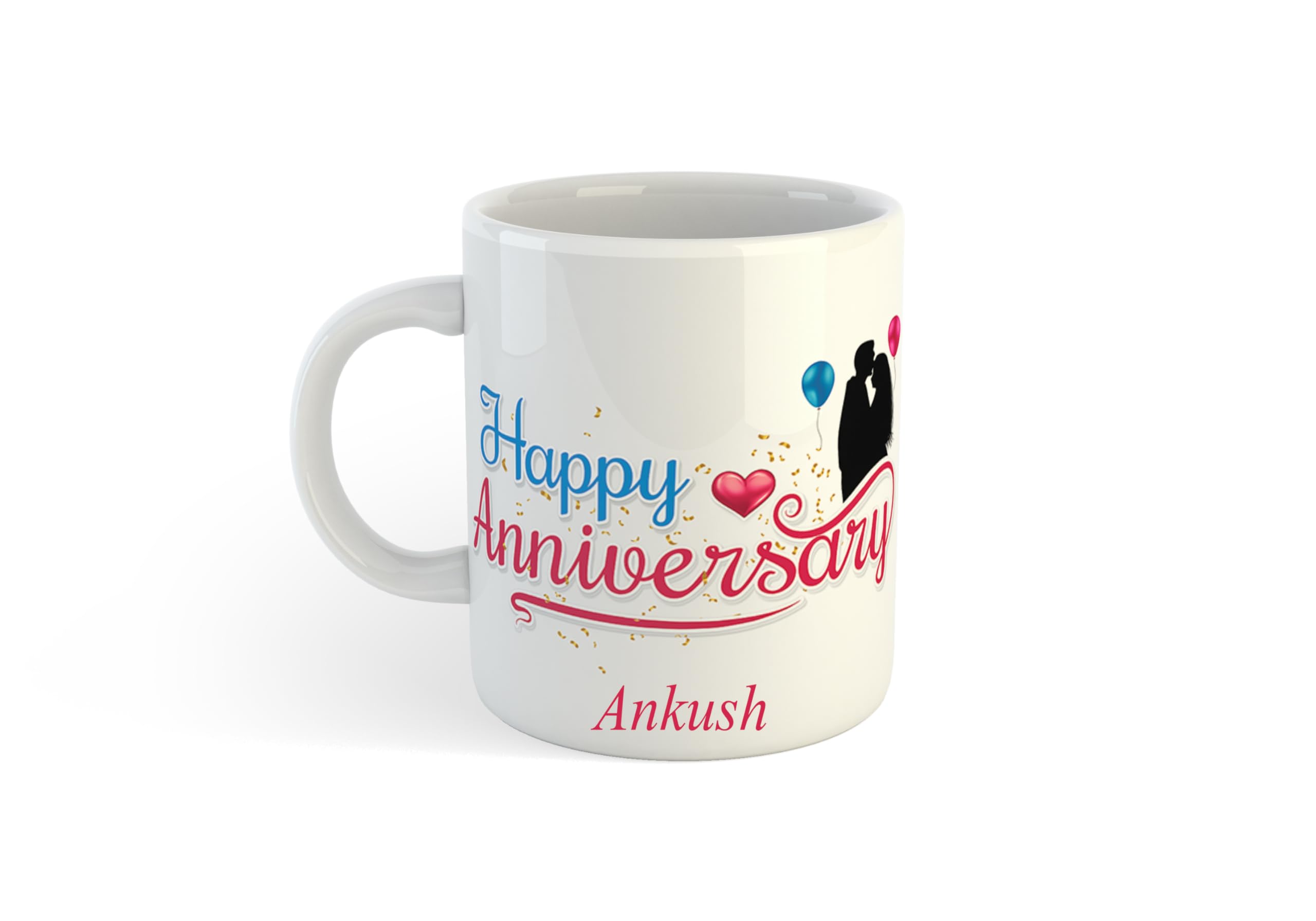Happy Anniversary Ankush Coffee Mug - Best Anniversary Gift for Kids, Friends, Brother, Sister, Boy, Girl, Return Gift, Name -Ankush(Mug-AGA50)