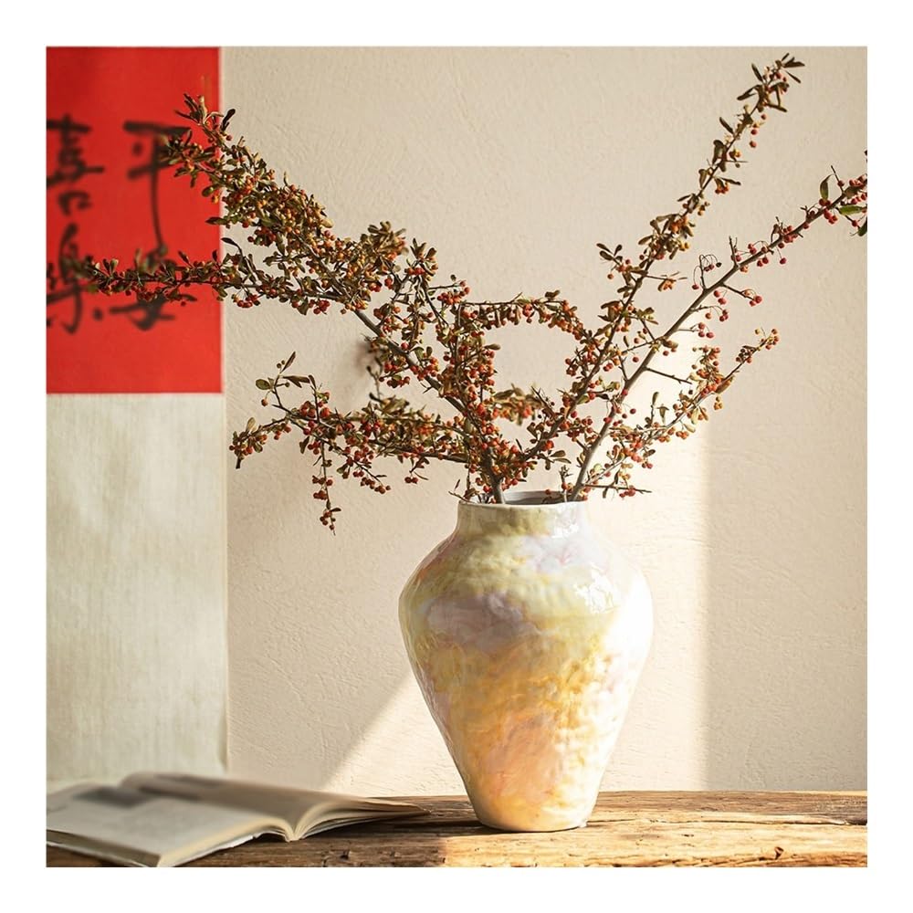 Wazon na kwiaty, Malowany ceramiczny wazon, dekoracja domu, na stół, na ścianę, do aranżacji świeżych, suszonych kwiatów