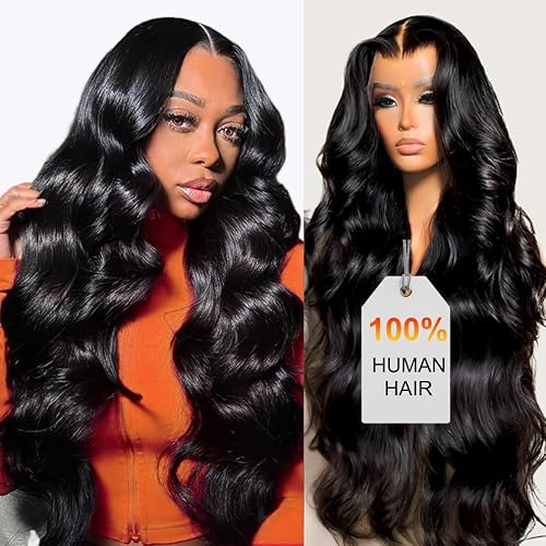 HOT STAR Pelucas de cabello humano ondulado con encaje frontal transparente HD de 13 x 6 pulgadas, densidad del 250 %, para mujeres negras, sin