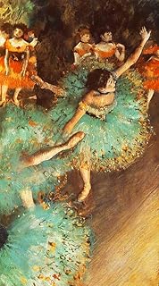 JH Lacrocon Edgar Degas - Ballerini Oscillante, Ballerini Verdi Riproduzioni Quadro Stampa su Tela Arrotolata 50X90 cm - Ballerini Dipinti Decorazione da Parete