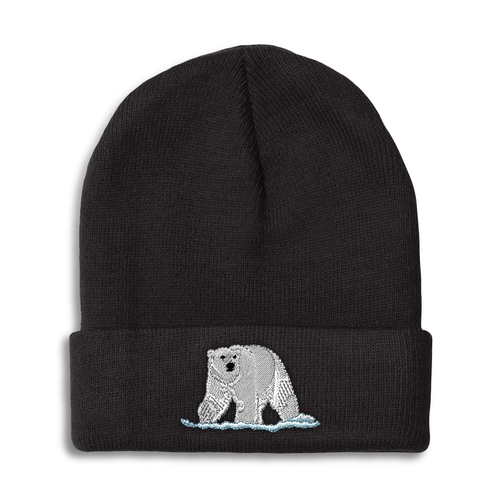 Beanies for Men Animal Wildlife Polar Bear Skull Cap Winter Hats for Women Acrylic One Size