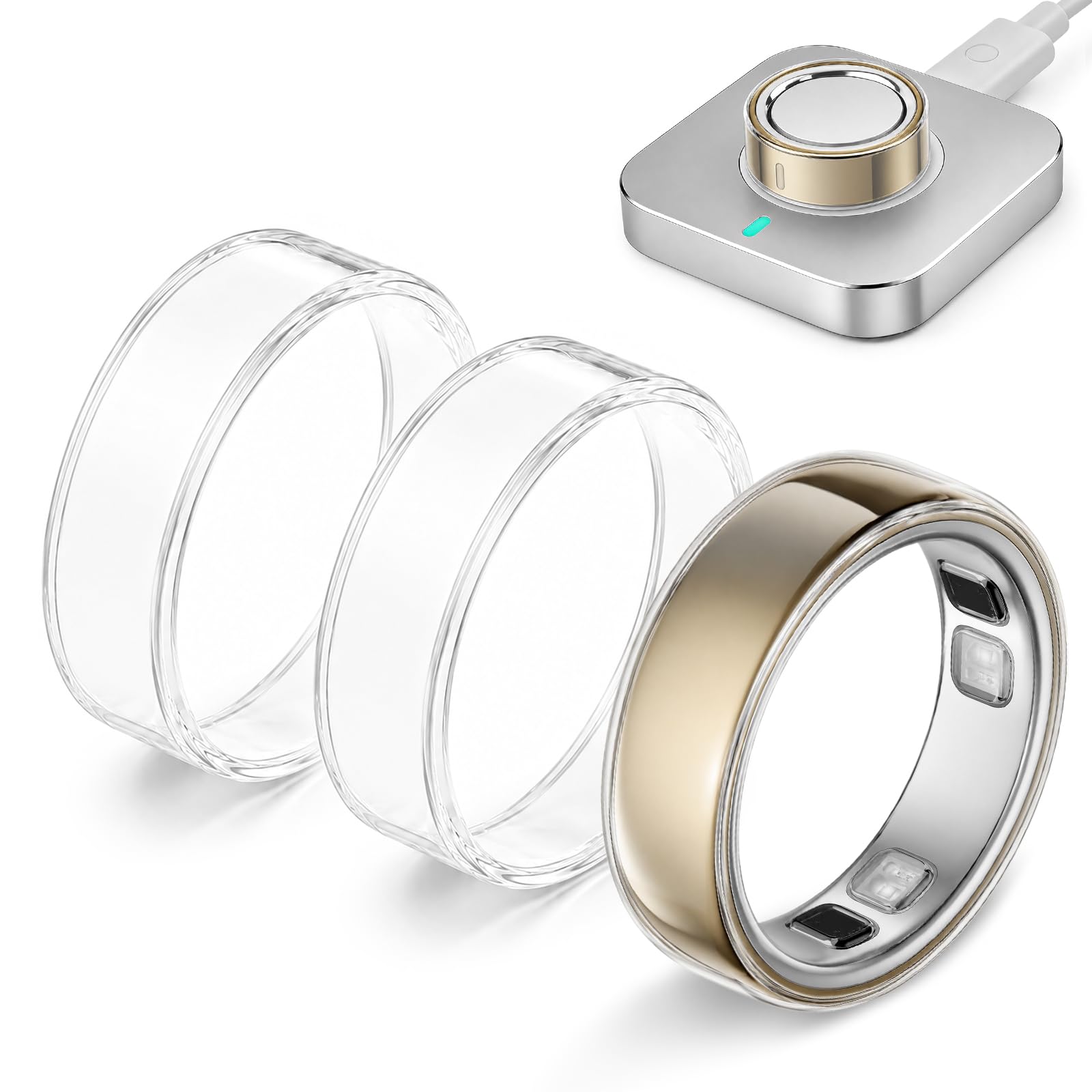 3 Pack Cover for Oura Ring Gen 5, Ultra-Thin Clear TPU Anti-Scratch Protector Case Smart Ring Accessories for Oura Ring 5 Women Men (Size 13)