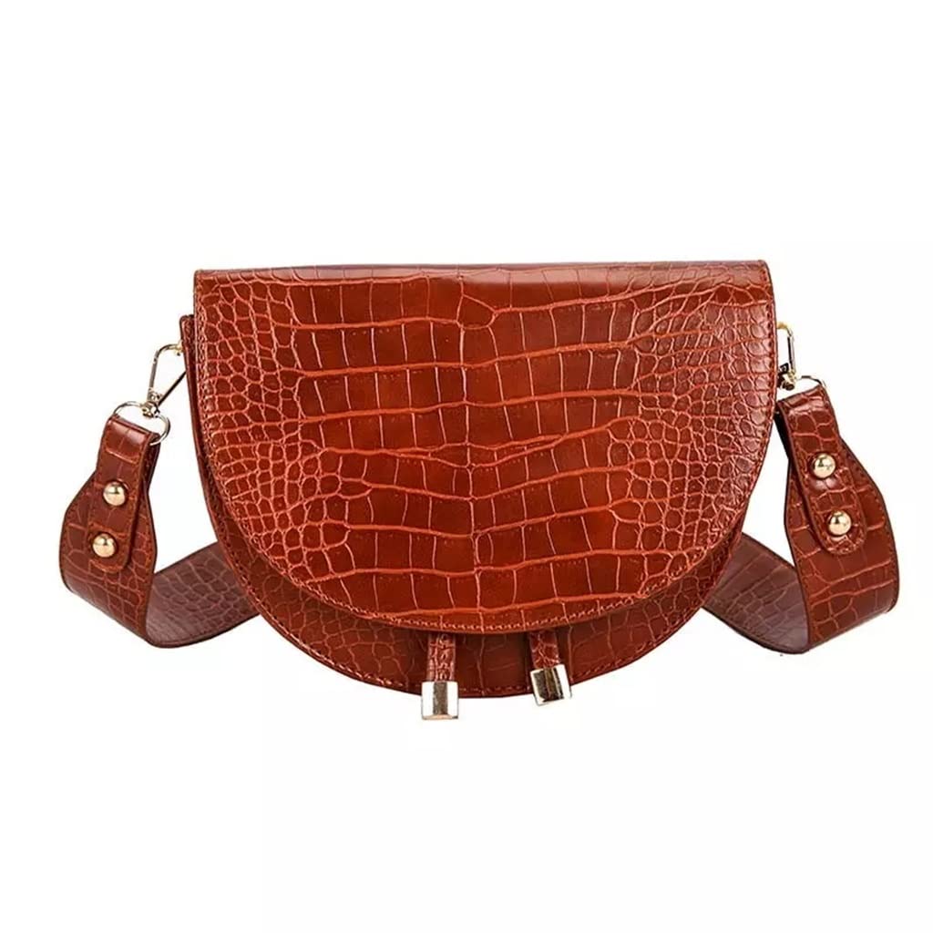 Sac à main en cuir pour dames : petit sac selle vintage argenté JFDBGU