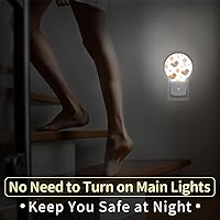 Vista 6 de Night Lights Plug Into Wall Dusk to Dawn with Light Sensors Round Led Night Light for Adults Bedroom Bathroom 2 Pack Cute Bear Moon