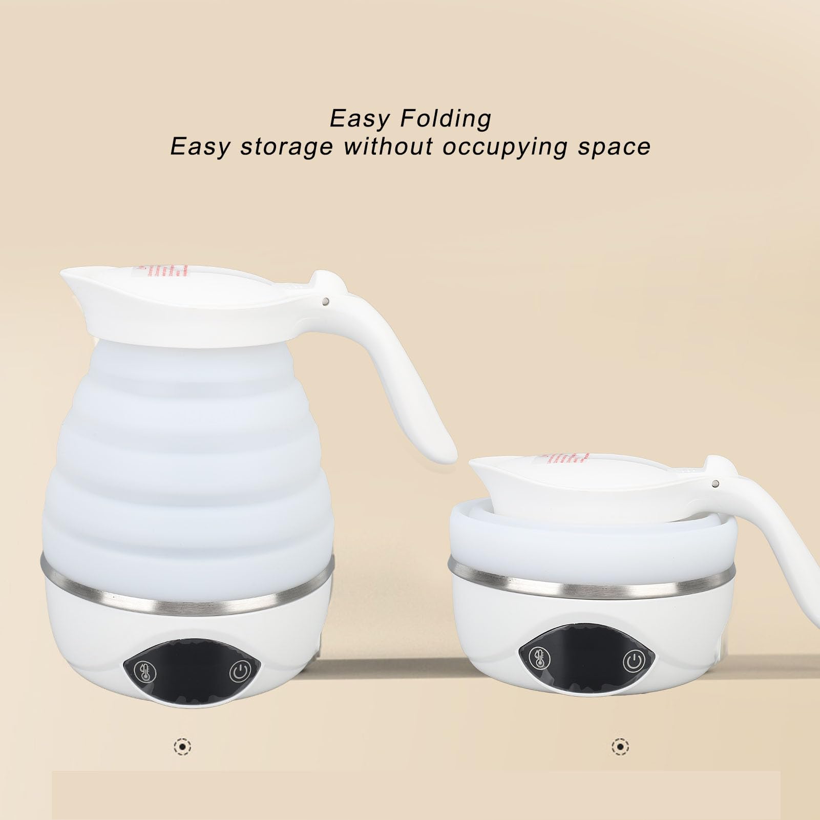 Bollitore Elettrico Piccolo Pieghevole, Bollitore Portatile da Viaggio, Bollitore Elettrico con Spegnimento Automatico Bollitore Elettrico Pieghevole Portatile per Campeggio