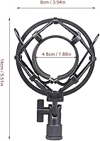 Vista 6 de Montaje universal de impacto para micrófono, 50 mm, para micrófono condensador de 48 mm a 54 mm, por Koolertron, Negro