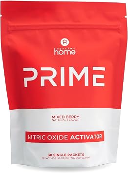 HEALTHY home Prime Nitric Oxide Activator Supplement | Mixed Berry Flavor | 30 Packets | Supports Circulation, Focus, and Cardiovascular Wellness | Natural Ingredients for Daily Vitality