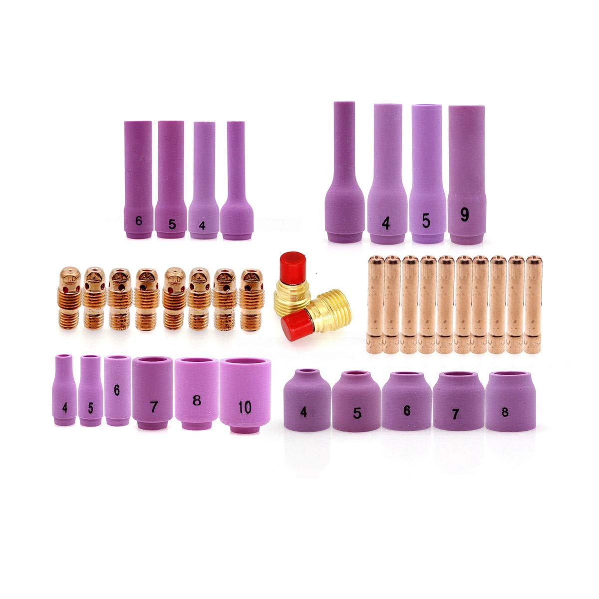 TIG Welding Torch Consumable Gas Lens Alumina Nozzle Kit fit