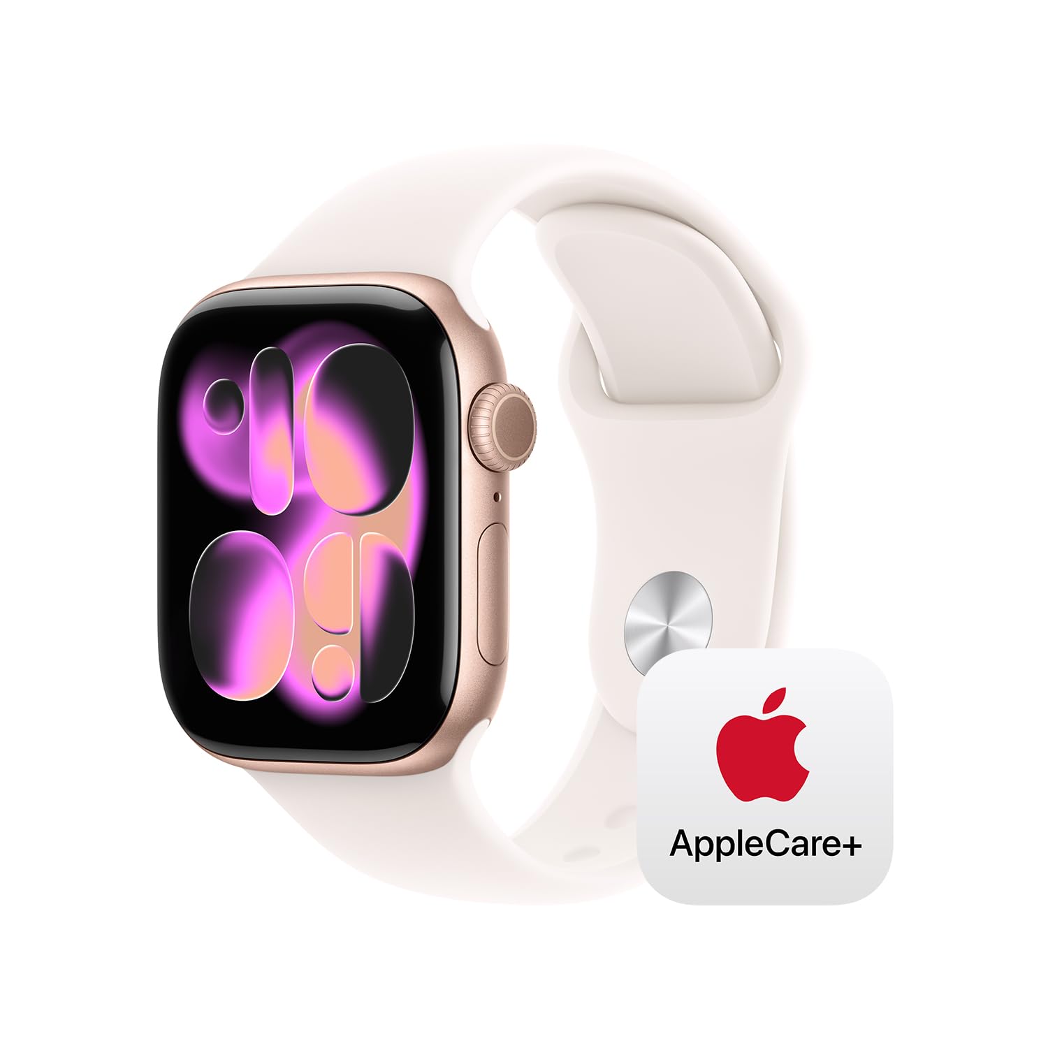Apple Watch Series 11 [GPS 42mm] Smartwatch with Rose Gold Case and Light Blush Sport Band - M/L- with AppleCare+