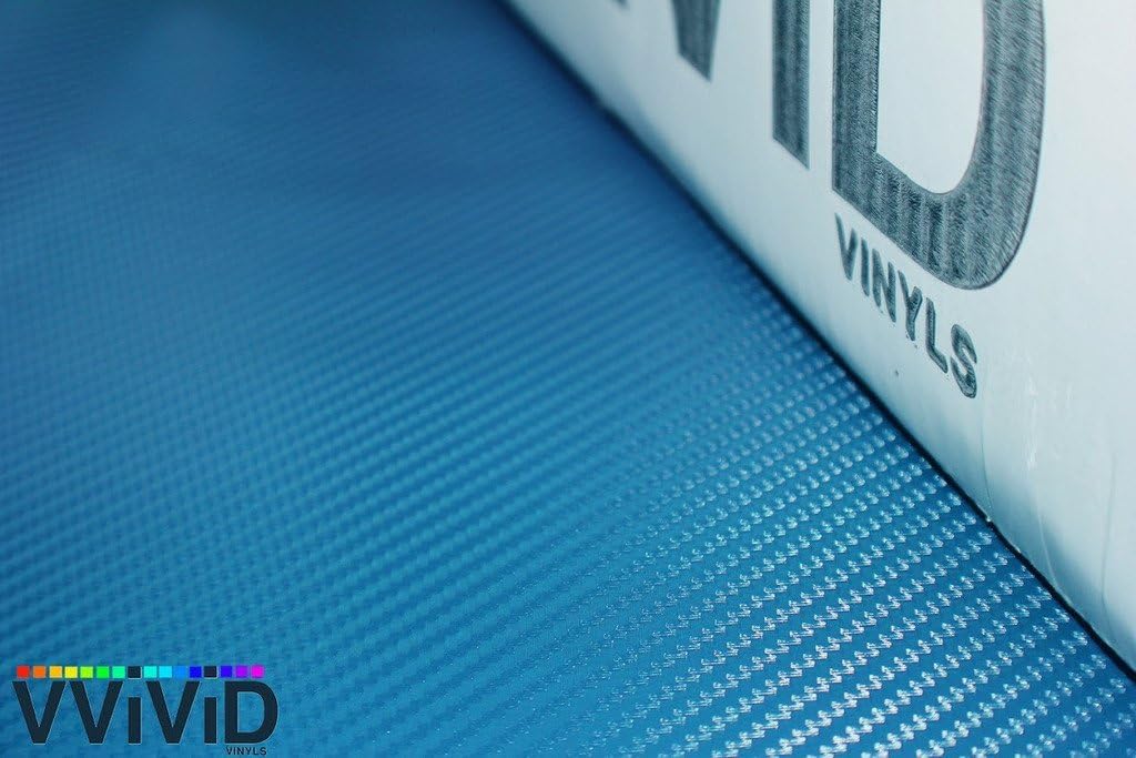 VViViD® XPO Electric Blue 3D Carbon Fiber Vinyl Wrap Roll with Air Release Technology (1ft x 5ft)