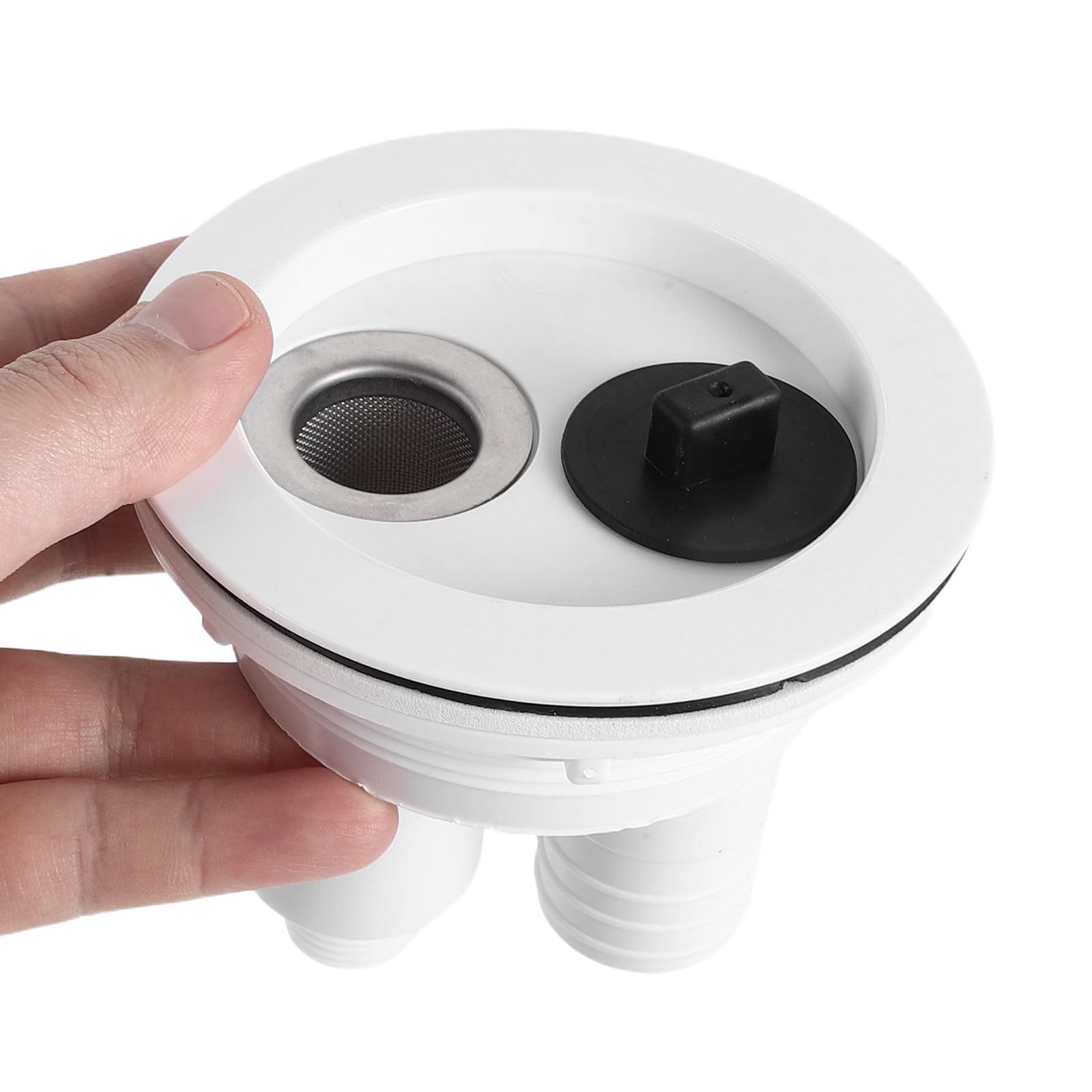 TEHAUX Filtro para Desagüe de Cama de Lavado de Cabello en Plástico Blanco Taza Filtrante, Captura Cabello y Residuos, Limpieza Rápida para Salón de Belleza o Barbería