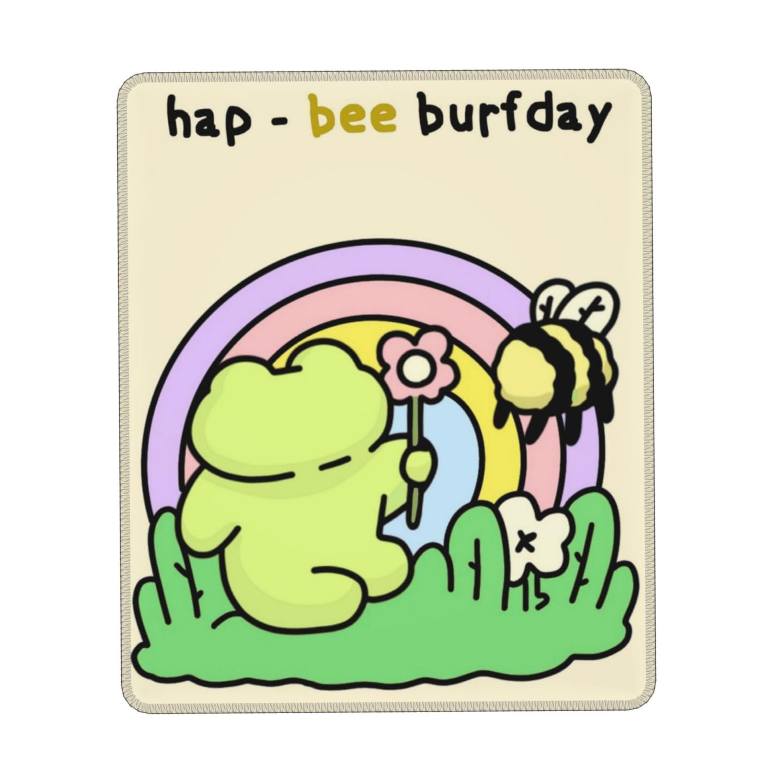 Hap-Bee Burfday Frog Gaming Mouse Pad Art Mousepads Portable Non-Slip Rubber Base Office Decor Wireless Mouse Pad for Gaming Working Studying Gift for Women Men 7.9x9.5 Inch