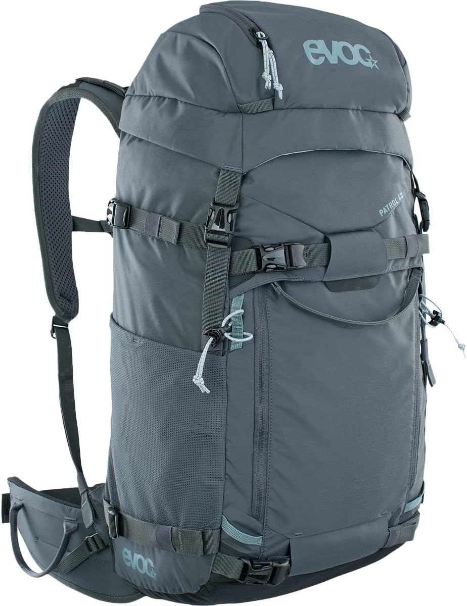 Evoc PATROL 40 touring backpack (comfortable carrying system, load distribution via NEUTRALITE SYSTEM, side access DeepL, avalanche compartment, filling from top and side), Carbon Grey