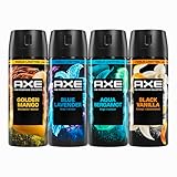AXE Body Spray Mixed 4 Count Stay fresh for 72 hours Aluminum Free 2.9 oz