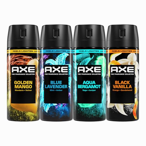 AXE Body Spray Mixed 4 Count Stay fresh for 72 hours Aluminum Free 2.9 oz