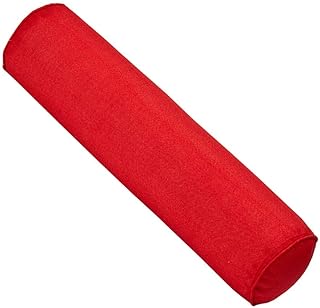 JK Home Cojín cilíndrico de lino de algodón para el cuello, cojín de cintura, sofá cama, almohadas para viajes, color rojo, 20 x 120 cm