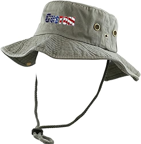 Miniatura 5 de Sombrero de pesca con logotipo bordado personalizado y texto, sombrero de ala ancha, sombrero Boonie de protección solar, sombrero de safari