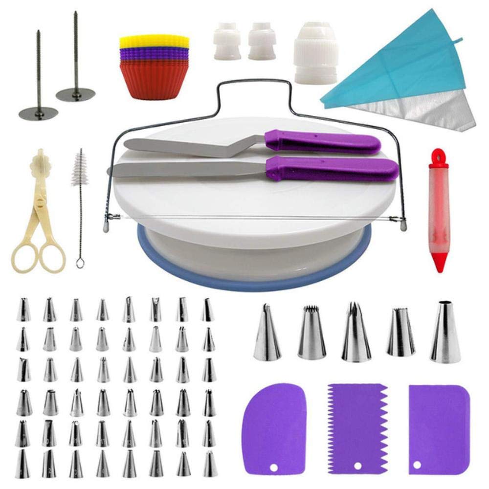 Herramientas de decoración de pasteles con base giratoria suave para repostería limpia