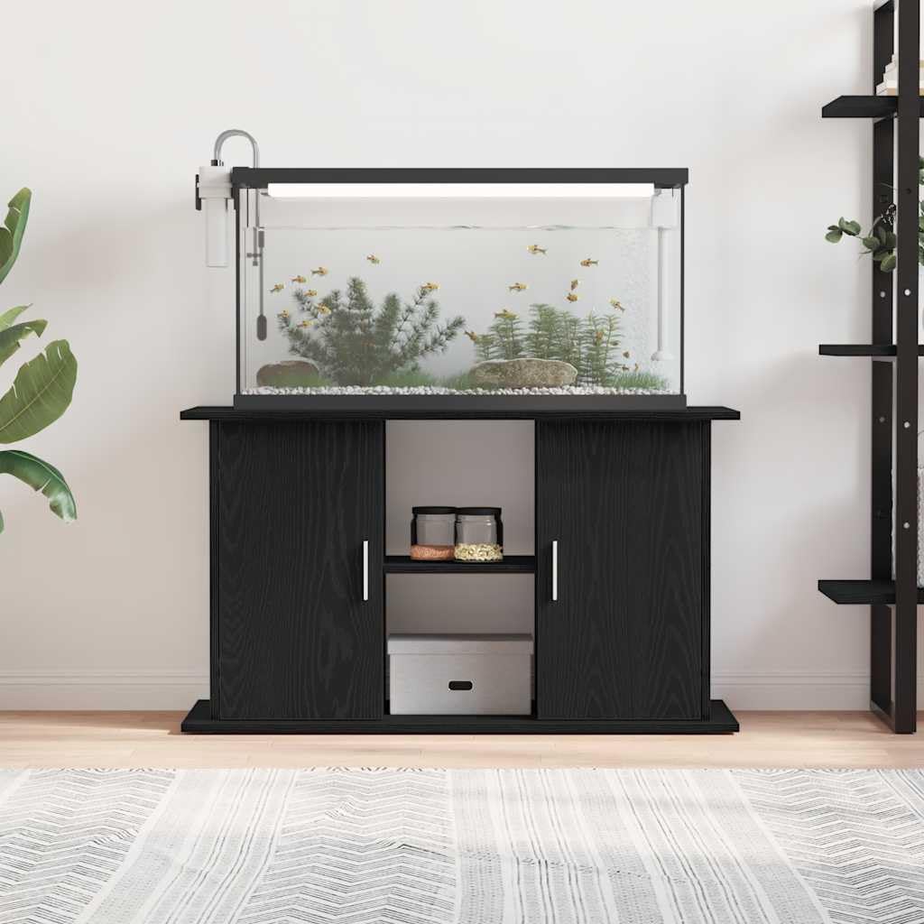 Soporte para acuario, madera negra, 101 x 41 x 58 cm, armario inferior estable con espacio de almacenamiento, cómoda, estantería para accesorios de acuario y almacenamiento en el salón