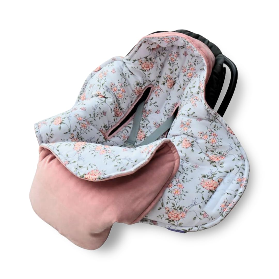 Einschlagdecke Babyschale Kinderwagen Velours Bambus Decke Autositz Kindersitz Babydecke Buggy Ganzjahresdecke Neugeborenen Kleinkinder Cozy Rose