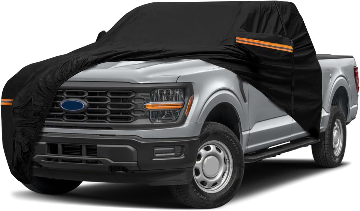 Waterproof Truck Cab Cover Replace for Ford F-Series, Chevy Silverado, Dodge Ram, GMC Sierra Extended Cab, 6 Layers All Weather Car Cover with Zipper Door for Sun Snow Rain Dust Protection