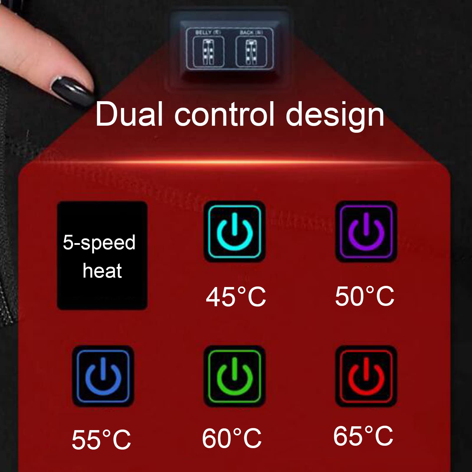 Set Intimo Termico Riscaldato Elettrico, Top + Pantaloni Set Base di Ricarica USB Riscaldamento A 22 Zone Controllo della Temperatura A 5 velocità per Il Lavoro Sci E Corsa (Batteria Non Inclusa),Ne