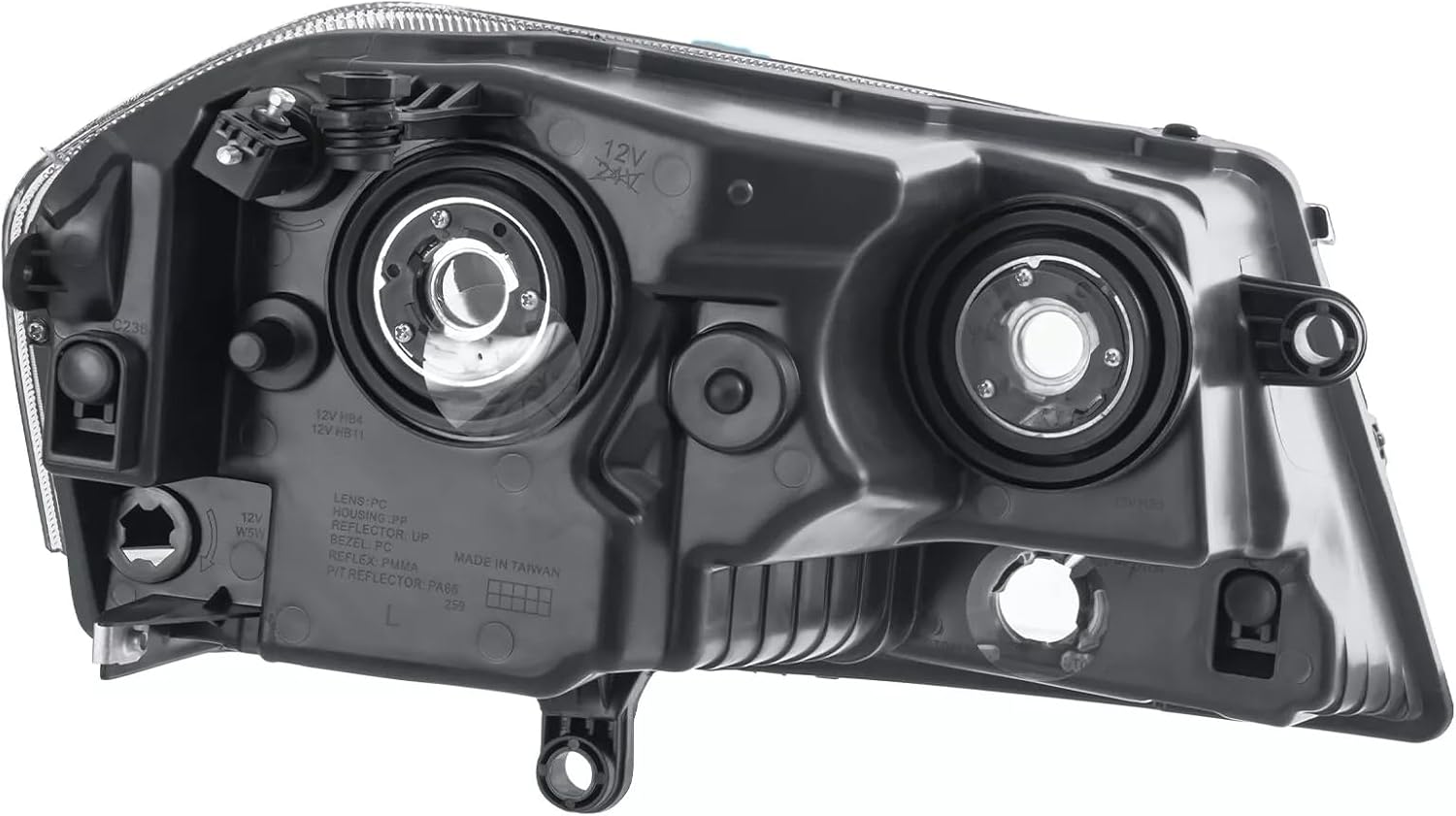 MOSTPLUS Pair Headlight Assembly Compatible with 2008-2014 Dodge Avenger Headlights Headlamp with Black Housing Clear lens Clear Corner