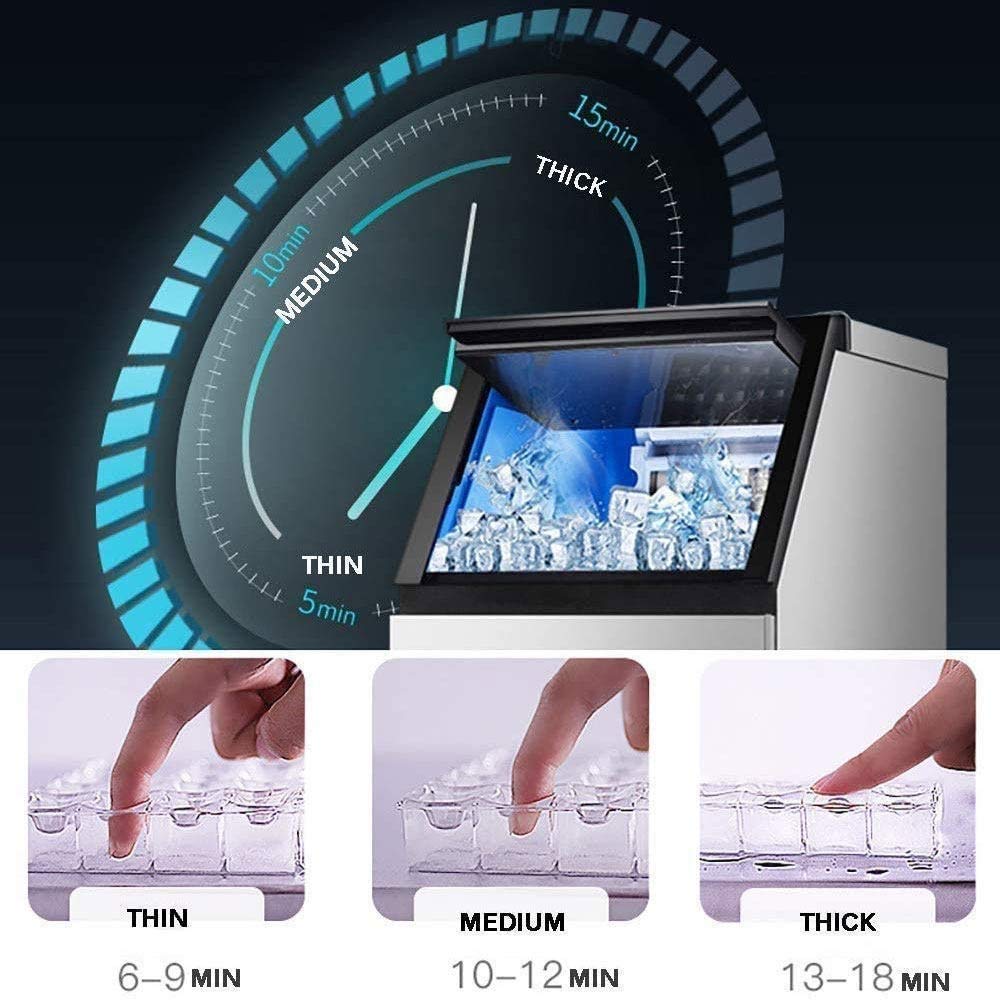 Czczc Ice Cube Maker Ice Maker Machine Countertop, Ice Maker Commercial, 132 Lbs/24h Portable Compact Ice Cube Maker on Fridge.com - View 2