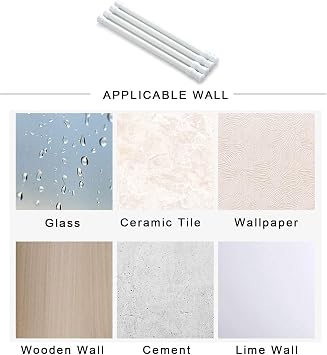 4 Pcs Tension Rod, Goowin Short Tension Rod, No Drilling Small Tension Rods for Closet, Rustproof Spring Rod, Mini Tension Rods for Cabinets, Cupboard, Wardrobe Bars, Bookcase (White, 10-15.7 inch)