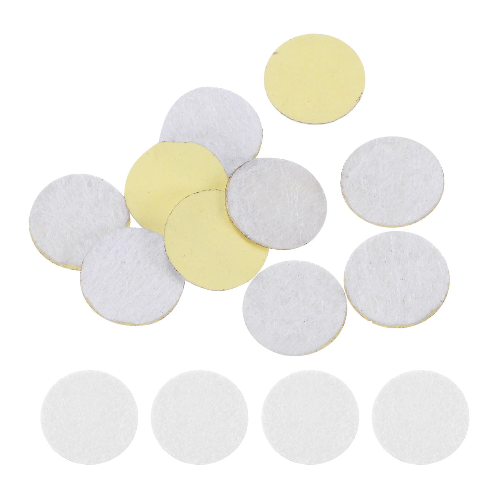 HARFINGTON 10pcs Round Adhesive Felt Circles, 12mm 15/32" Pre Cut Felt Craft Stickers Non-Woven Mini Felt Fabric Circles for DIY Sewing Handcraft Cut Projects Craft Finishing, White