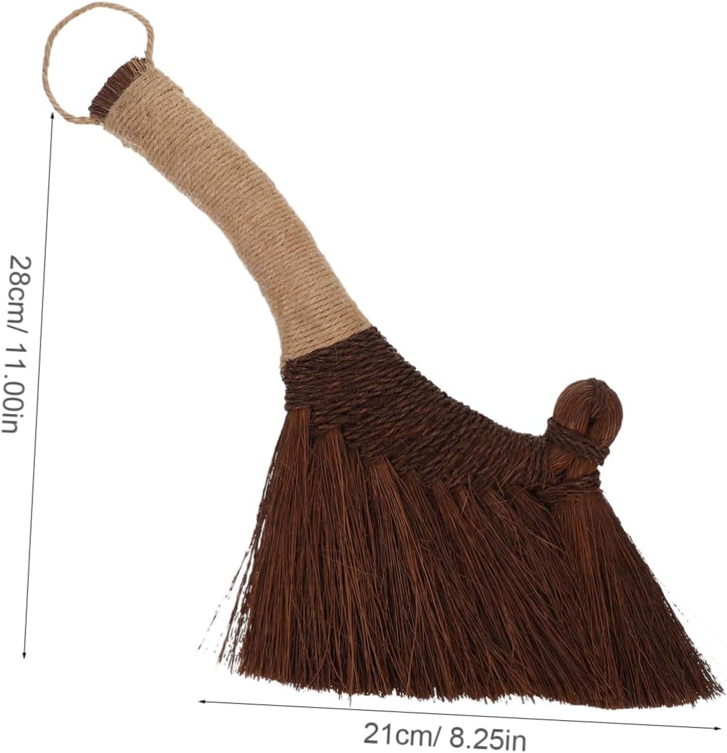 Unomor Soft Straw Hand Broom Efficient Dust Removal Desktop Dust Mop Versatile for Home Office and Kitchen