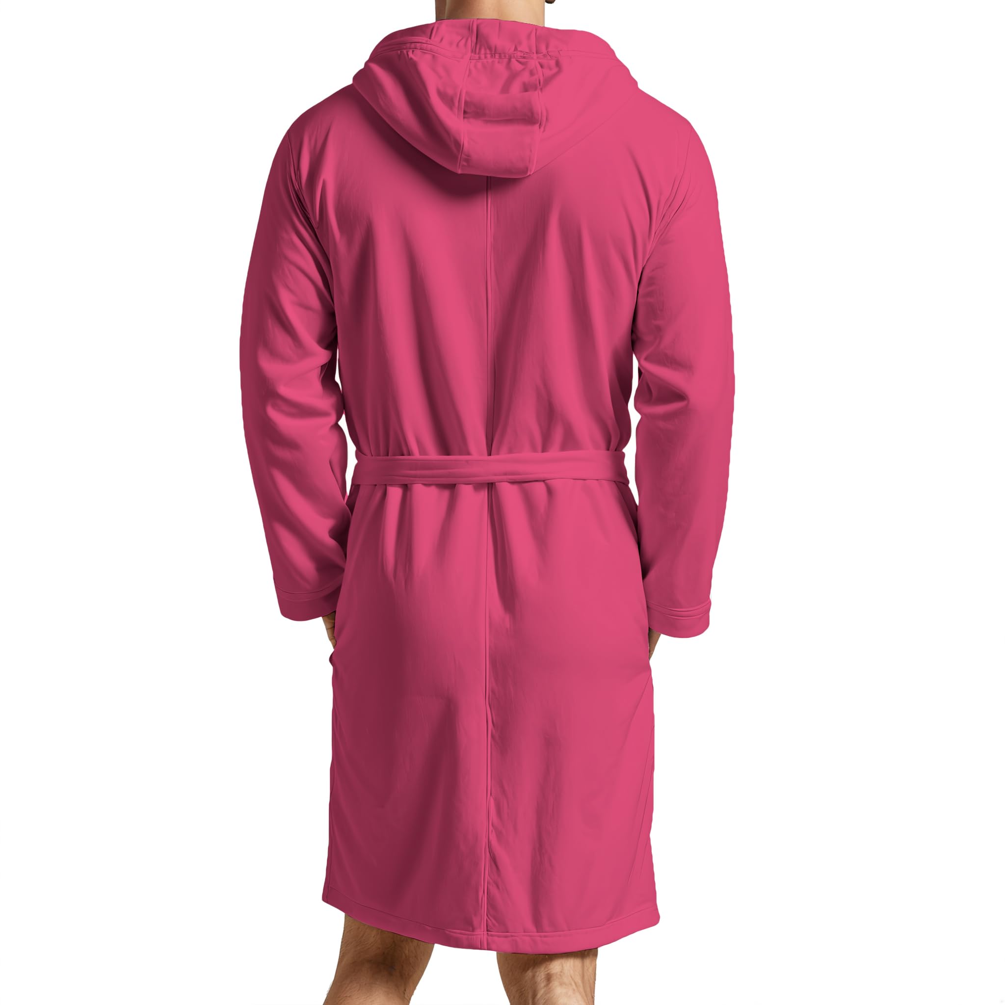 PETTI Artigiani Italiani Szlafrok z Mikrofibry Męski Damski z Kapturem, Kieszeniami, Paskiem, Unisex Szybkoschnący na Siłownię, Basen, Plażę, Spa, Fuksja, XL