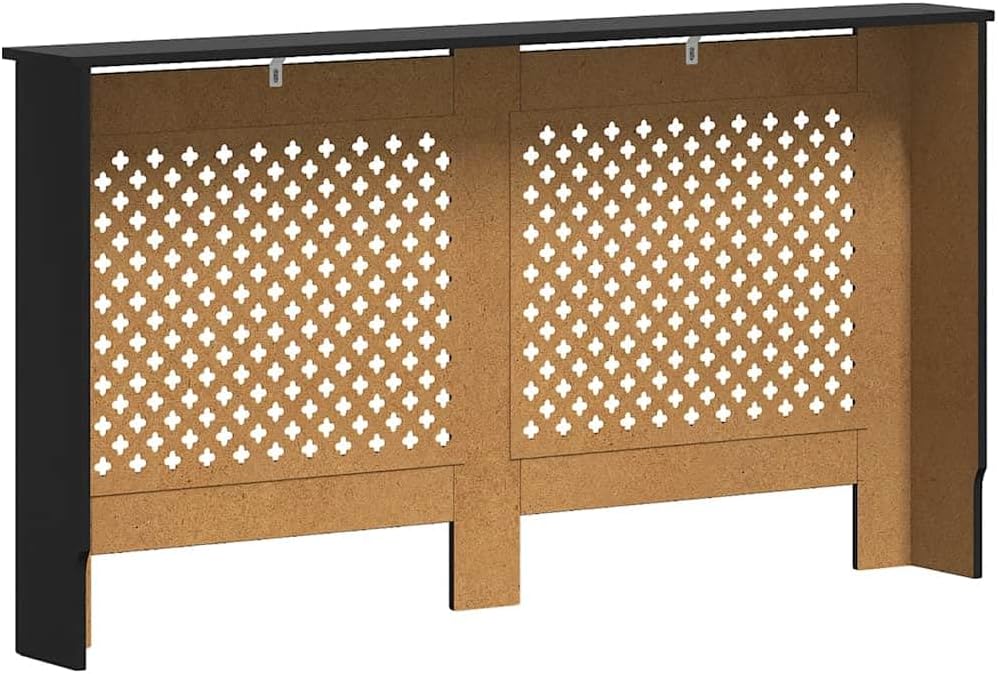 vidaXL Radiator Cover, Radiator Guard for Home Office, Heater Cover for Living Room Decorative, Heating Cabinet Protective Cover, Black MDF