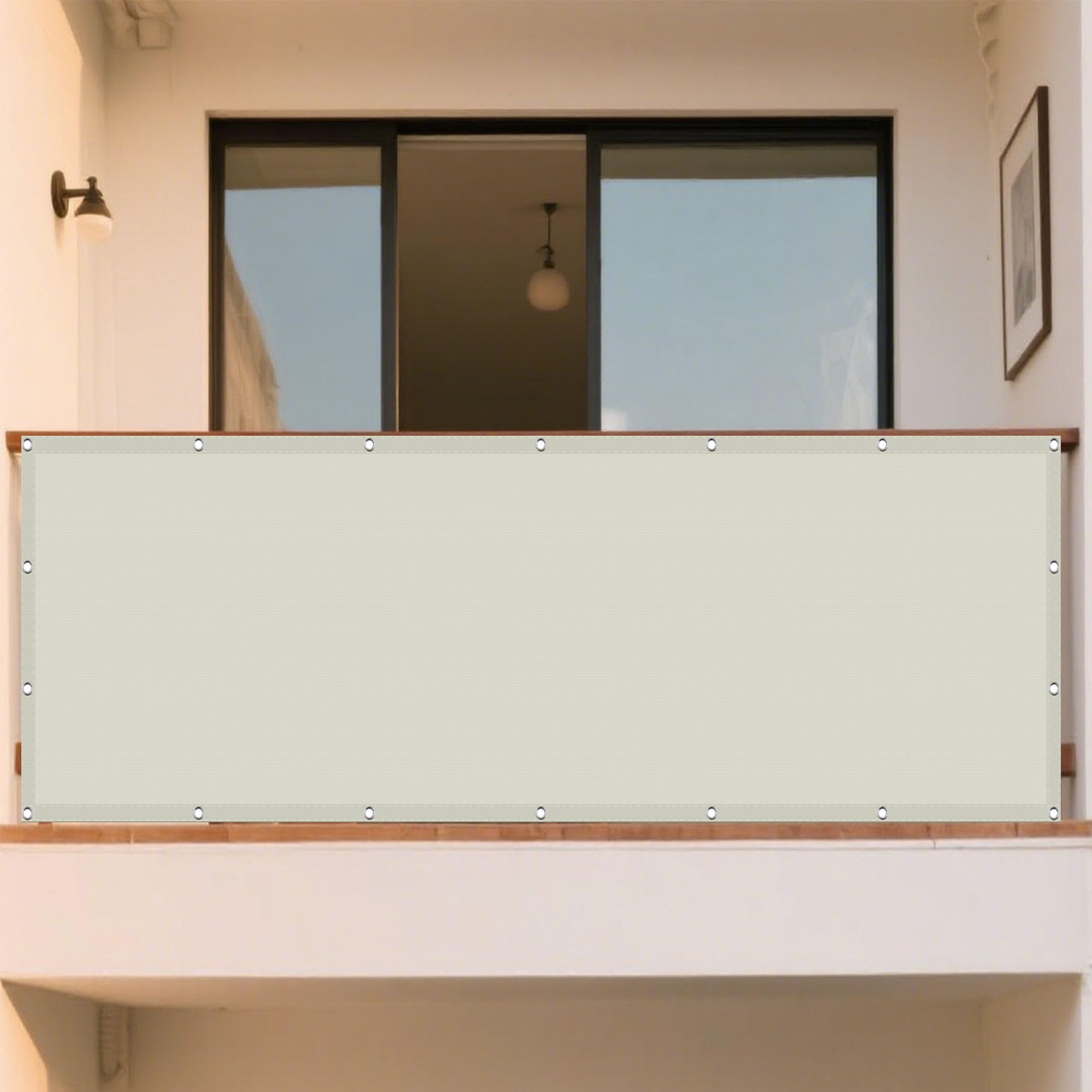 Sonnensegel Sonnenschutz 150 x 300 cm UV Schutz Sonnensegel Polyester Rechteckig Wetterfest für Terrasse Balkon Garten, cremefarben