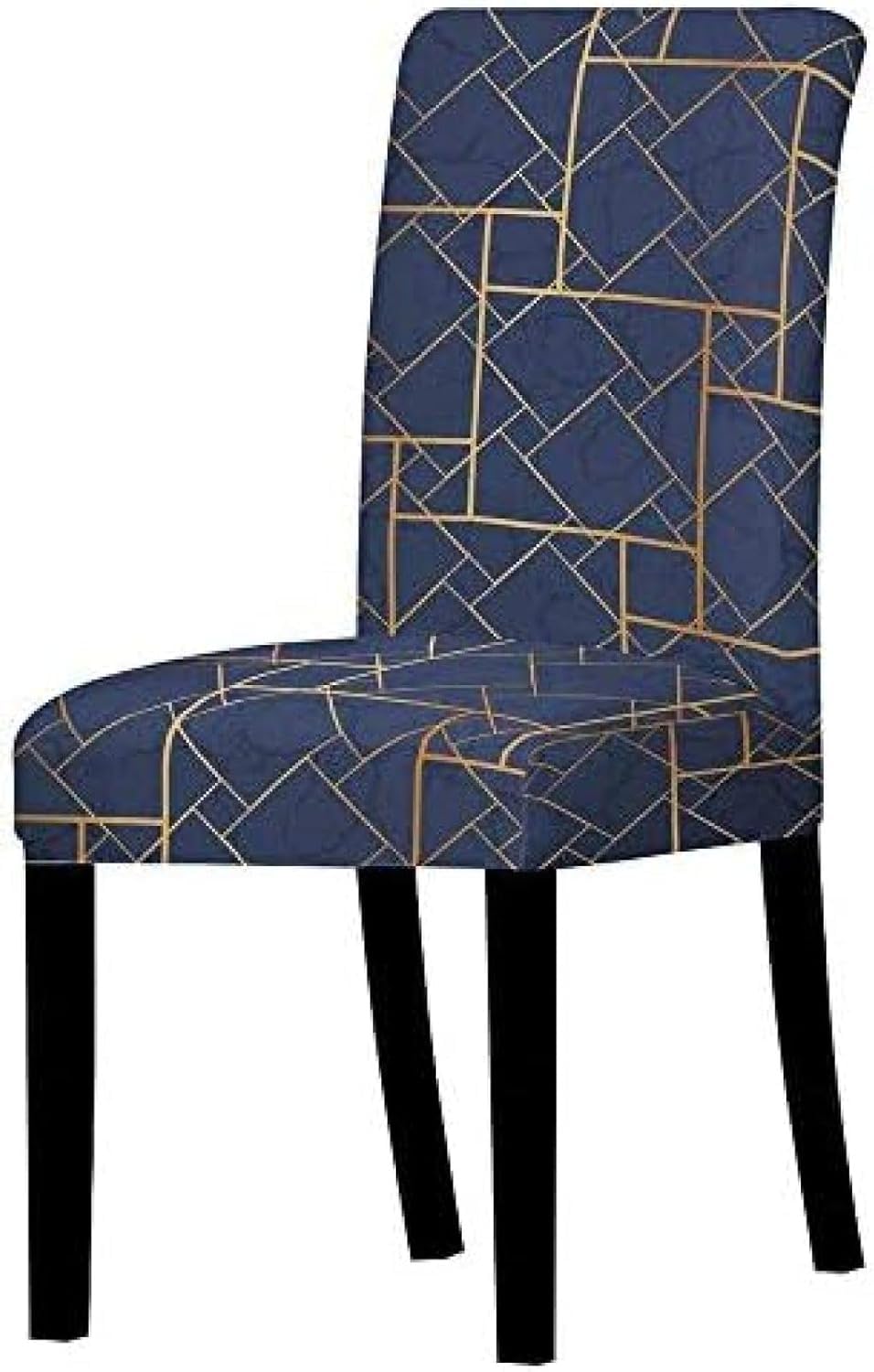 Housses de chaise pour salle à manger lavables amovibles extensibles bleu marine lot de 4