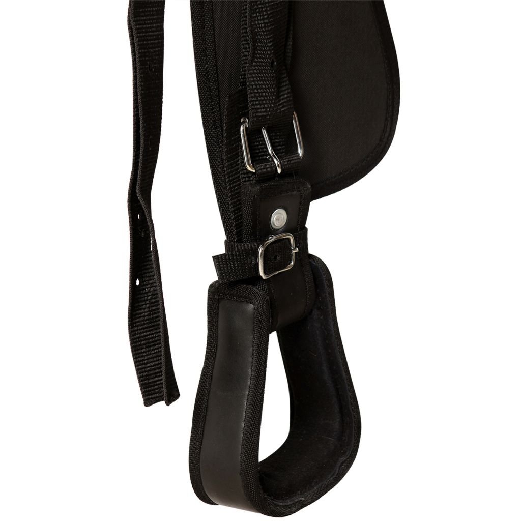Festnight Sella Western/Sella per Monta Western Equitazione Completa Testiera e Pettorale in Vera Pelle 17" Marrone/Nero