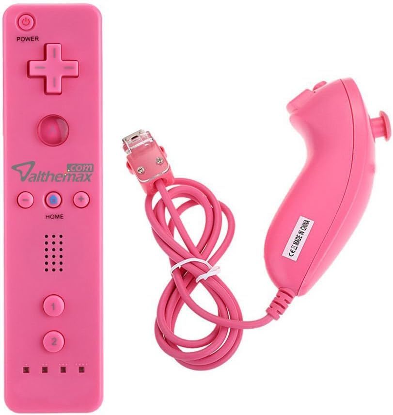 Non-Slip Anti-Slip Comfort Grip Remote Controller nunchuk Basic White for Nintendo Wii/Wii Mini/Wii U (Basic Remote, Pink Style 2)