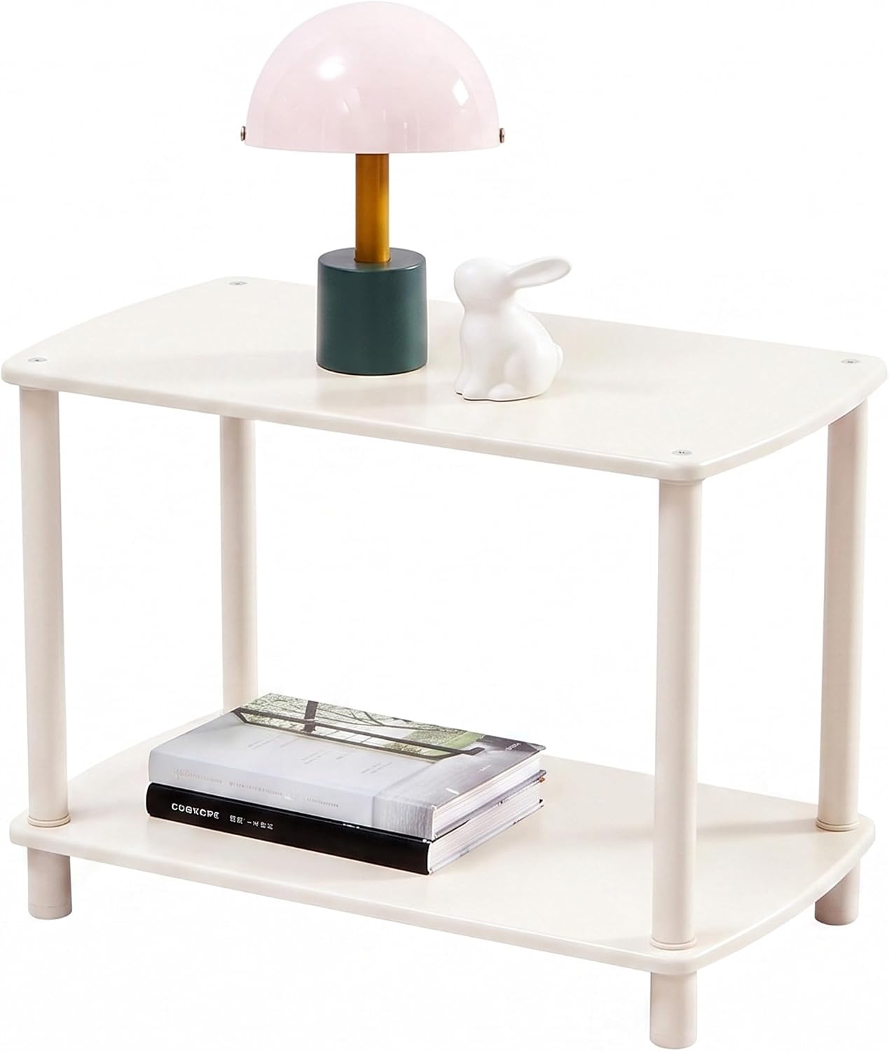 TRESBELLE 2-Tier Storage Shelves, Bookshelf, Storage Organizer, Bookcase