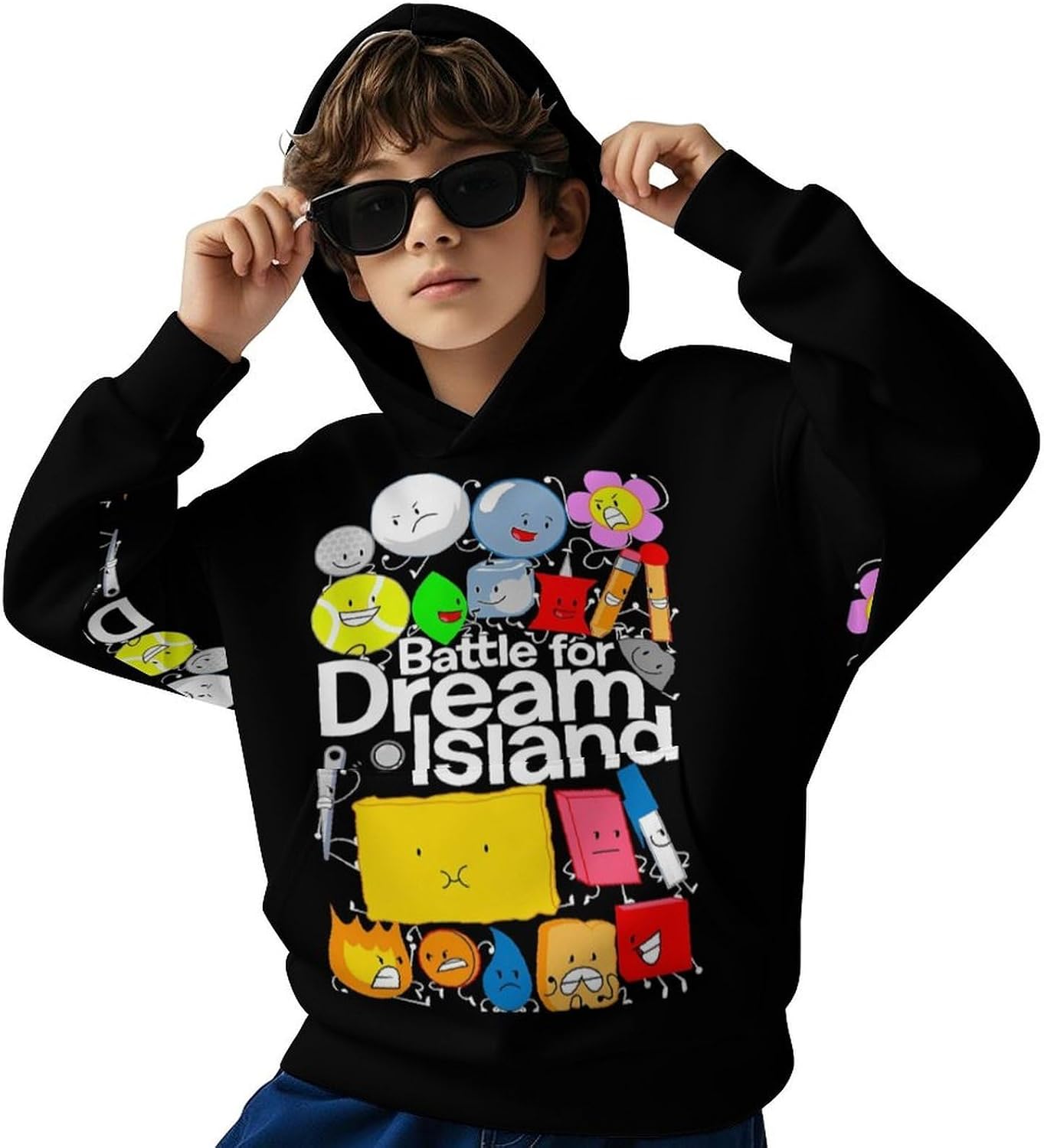 Bfdi-Battle for Dream-Island Kids' Hoodie 3d Print Sweatshirt Soft Pullover Hooded With Big Pockets