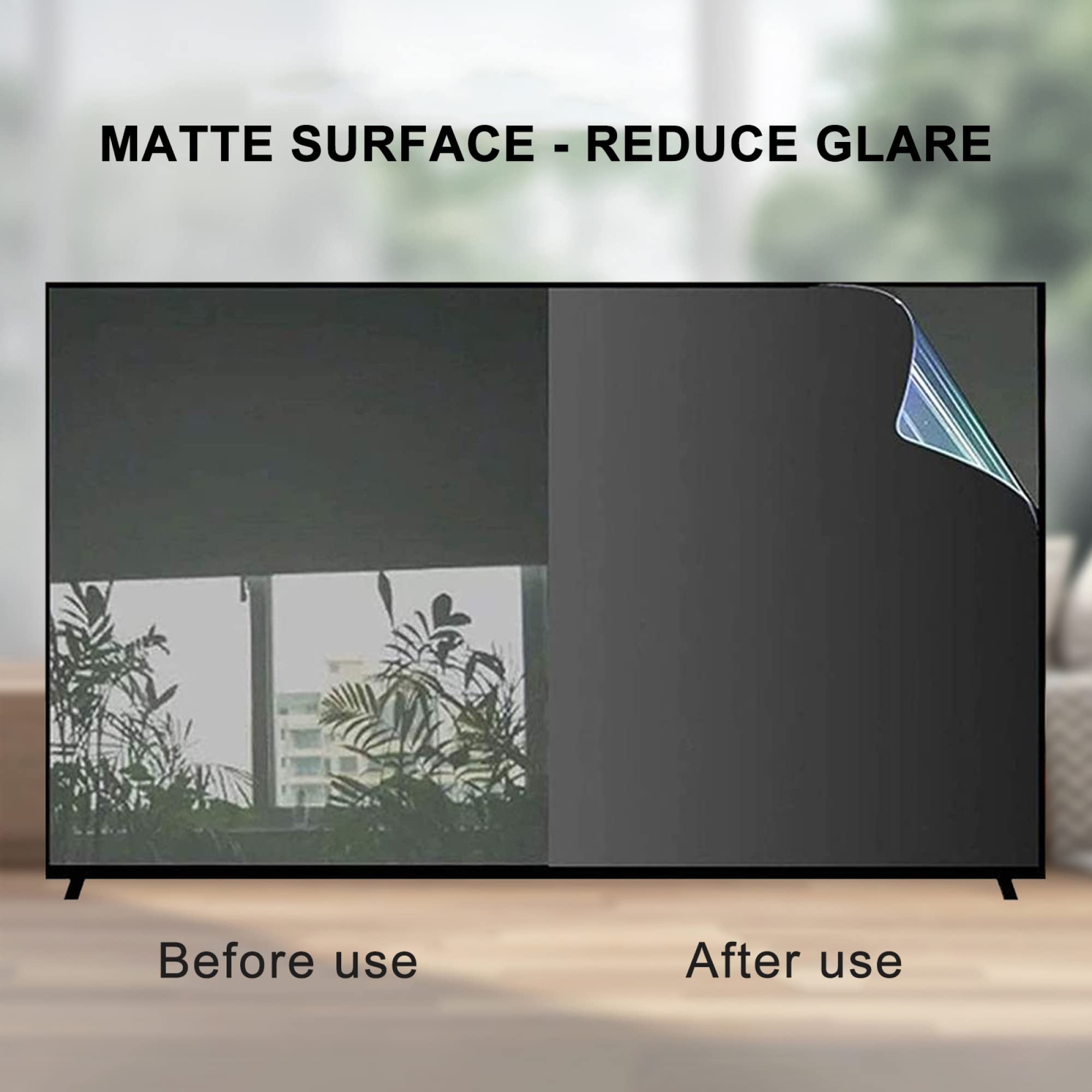 Pellicola protettiva anti-luce blu per TV da 43-75 pollici, impermeabile, anti-olio, anti-polvere, anti-graffio e anti-riflesso, allevia l'affaticamento degli occhi e la mio(65 pollici 1440 x 809 mm