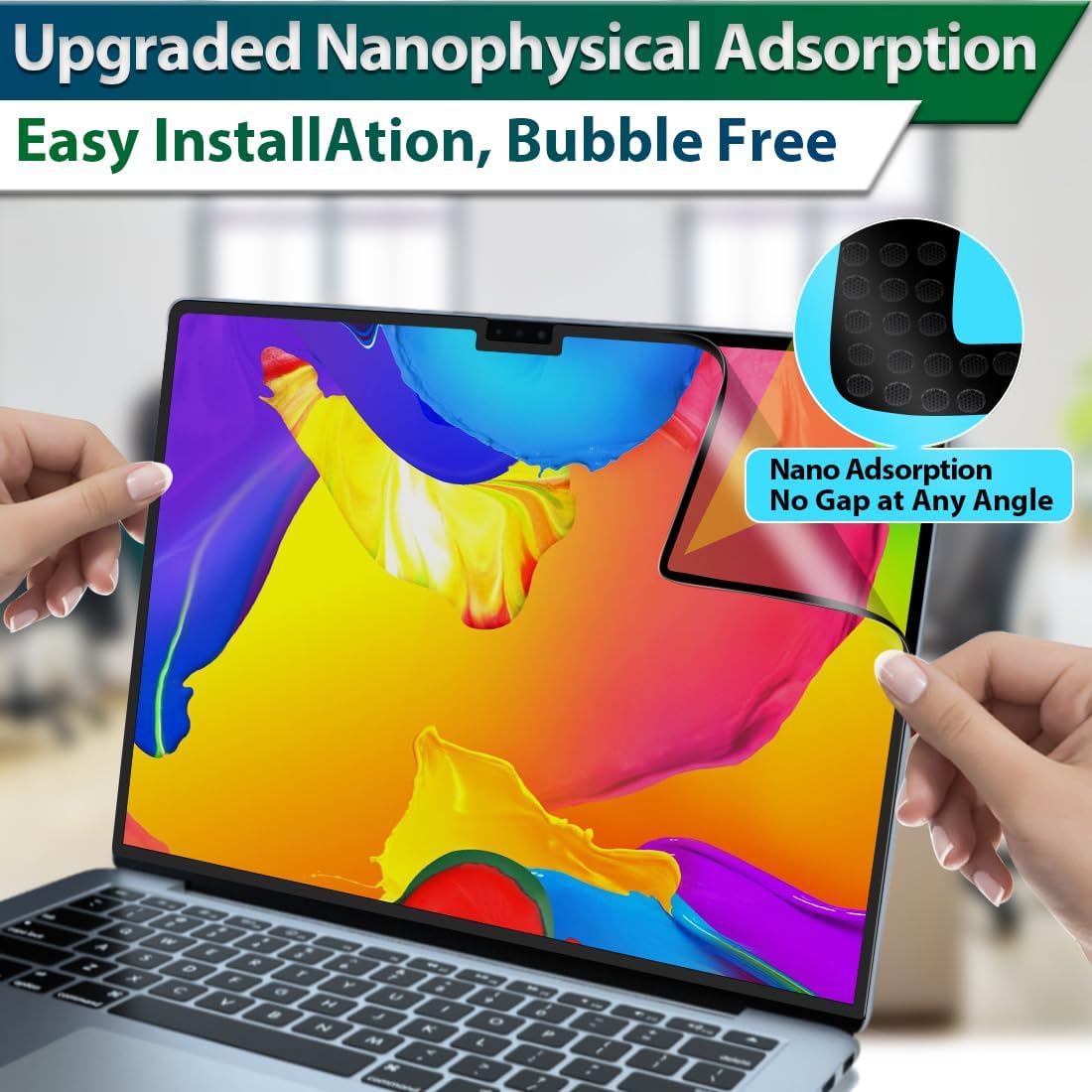 STARY Privacy Screen for MacBook Air 13.6 & 13 Inch(2022,2023,2024, M2, M3) Removable Laptop Privacy Filter with Matte Anti-Glare Blue Light Protector