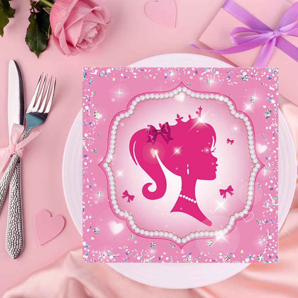 Tovaglioli Tovagliolo Torta Cake Compleanno Bambina Rosa Tavola Decorazioni Festa Cartoncino Bimba 8020834605167