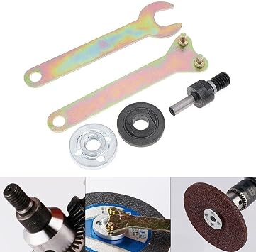Drill Angle Grinder Adapter with Flange Nut Parts Set 6mm Arbor Mandrel Adaptor Electric Drill Angle Grinder Connecting Rod Set
