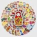 50 Pcs Russian Nesting Doll Stickers - Waterproof Vinyl Matryoshka Stickers for Skateboard, Laptop, Fridge, Phone & Luggage (Traditional Colorful Designs) (Russian Nesting Doll -50)