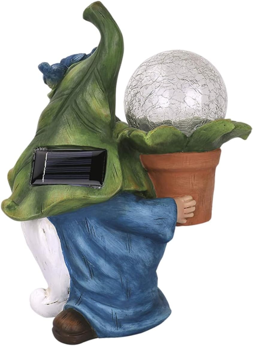 1Pc Solar Energy Resin Old Man Desktop Figurine Lamp LED Garden Decor Solar Powered Ornament for Outdoor Use Funny Atmosphere Enhancer