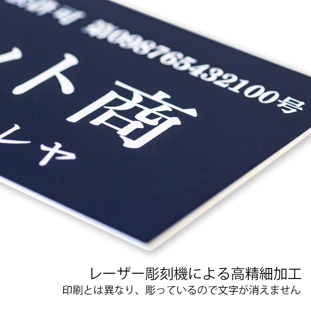 Amazon.co.jp: 古物商プレート 古物 古物商 プレート 紺色 古物商 許可